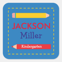 Crayon couleur - Étiquettes scolaires