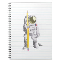 Crayon d'astronaute et carnet de papier