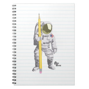 Crayon d'astronaute et carnet de papier