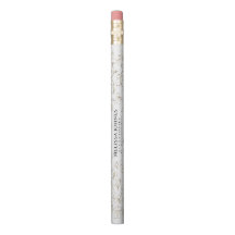 Elégant White Gold Custom Business Name Pencil