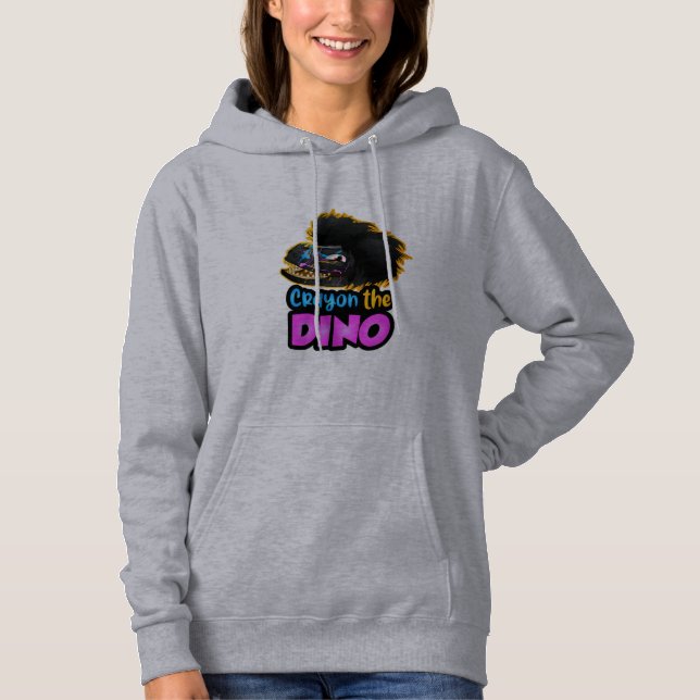 Crayon gris le Sweat - shirt à capuche Dino (Devant)