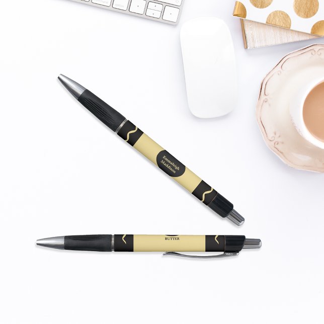 Crayon Jaune Beurre Enveloppe Monogramme Nom (Créateur téléchargé)