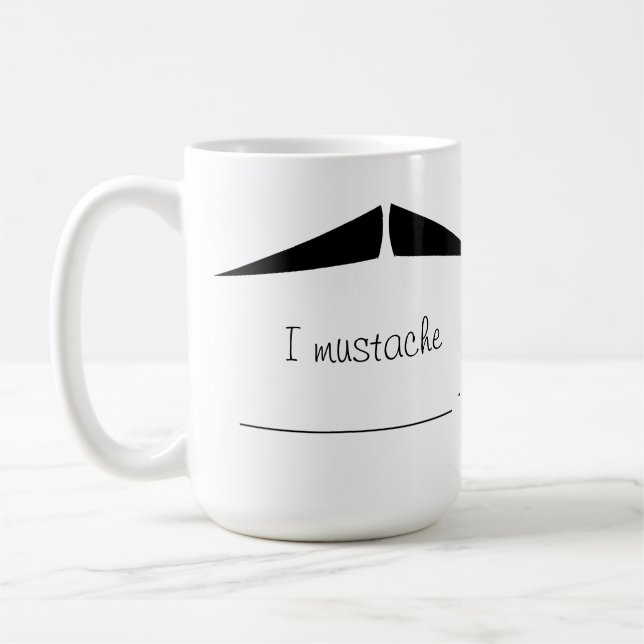 Crayon noir personnalisé Mustache Stache Mug (Gauche)