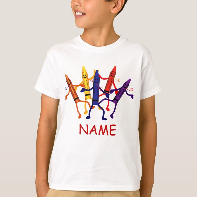 Crayon Party Nom des enfants T-shirt (Devant)