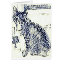 Crayonnez le croquis d'un chat sur une carte