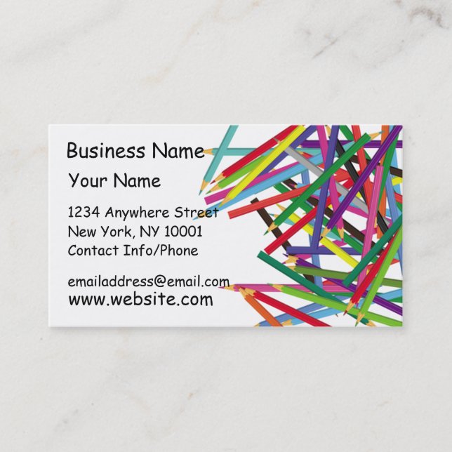 Crayons colorés par carte de visite 2 (Devant)