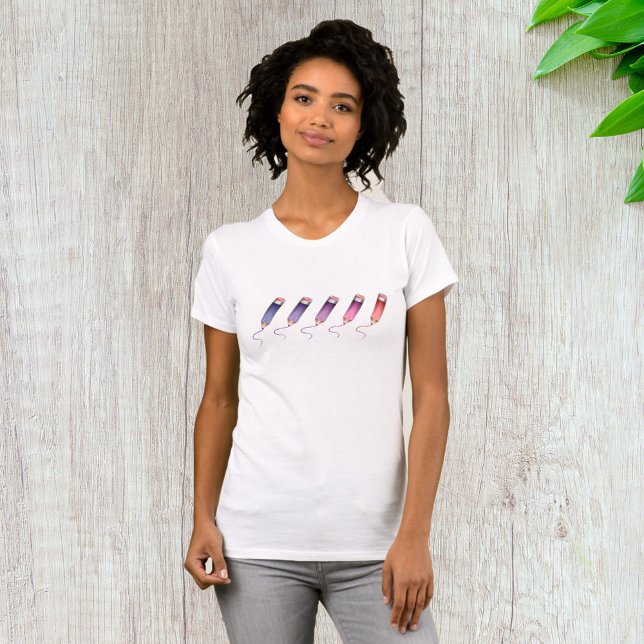 Crayons de Couleur T-Shirt Femme (Créateur téléchargé)