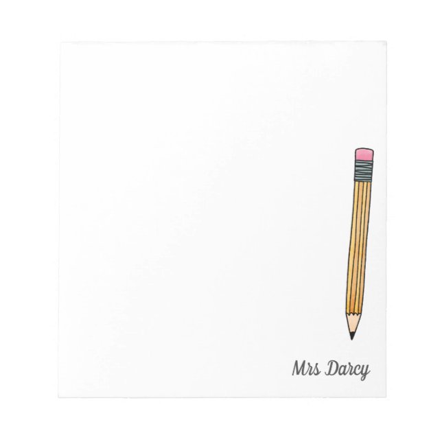 Crayons jaunes blocs-notes personnalisés pour ense (Devant)