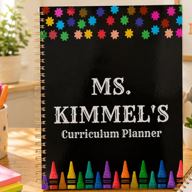 Crayons Pastels Noirs Planificateur de cours pour  (Black Pastels Crayons Curriculum Teacher Planner)