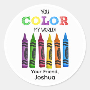Crayons Vous Colorez Mon Monde Autocollants