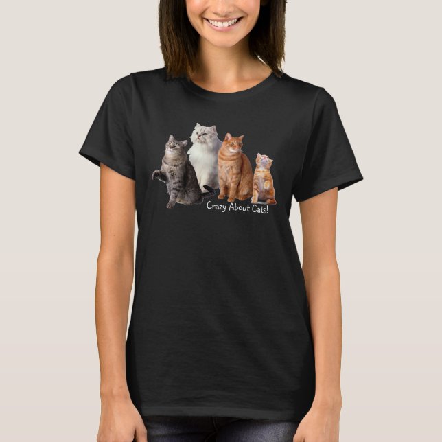 Crazy About Cats Cat T-Shirt (Devant)