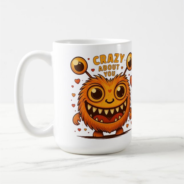Crazy About You Monster Love Mug (Gauche)