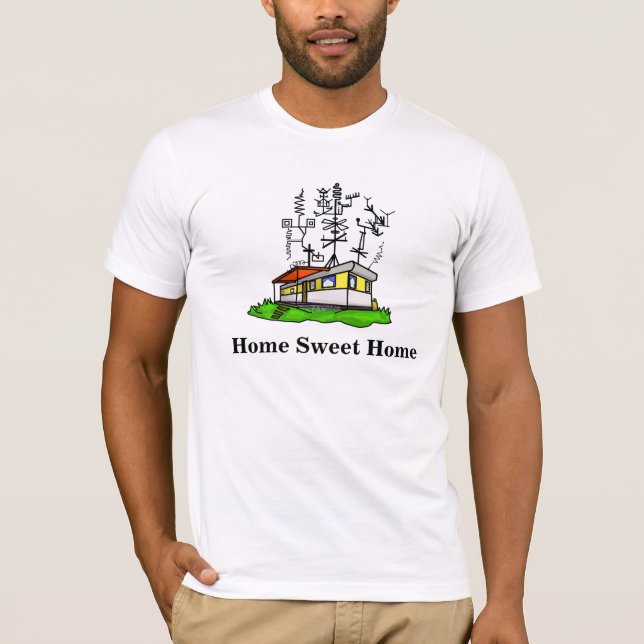 Crazy Antenna Mobile Home Ham Radio T-shirt #1 (Devant)
