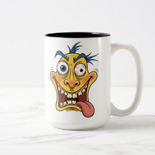 Crazy Cartoon Face Mug - Drôle Expression Café