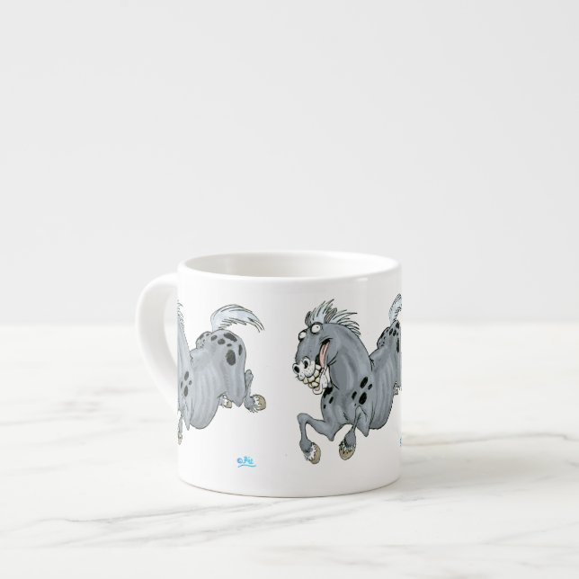Crazy Cartoon Horse Espresso Mug (Devant gauche)