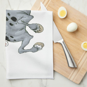 Crazy Cartoon Horse Serviette de cuisine