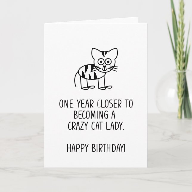 Crazy Cat Lady Carte d'anniversaire (Devant)