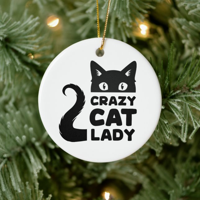 Crazy Cat Lady Ornement de vacances (Arbre)