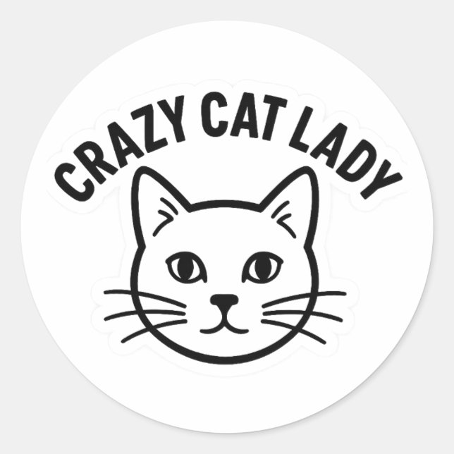 Crazy Cat Lady Sticker – Bold & Whiskered Attitude (Devant)