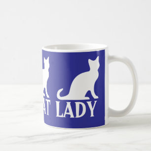 Crazy chat dame design tasse de café avec chaton b