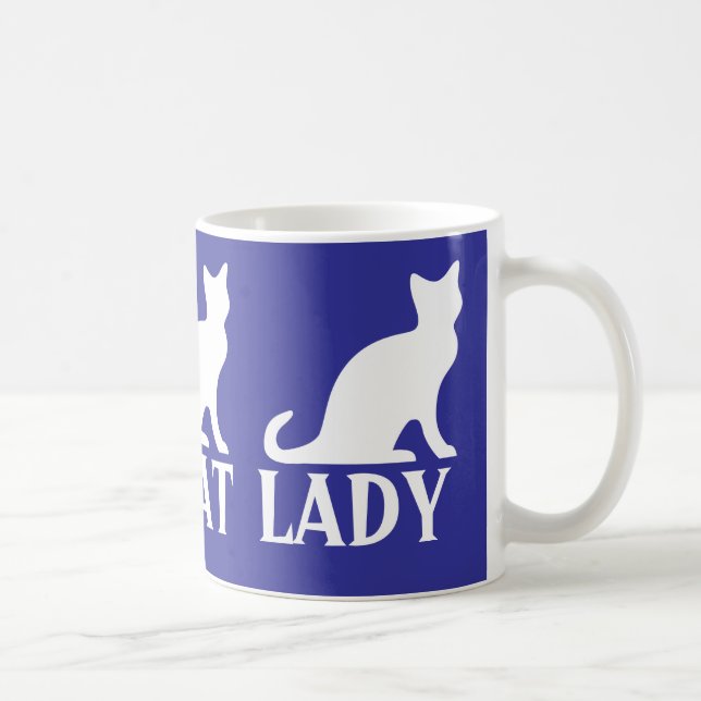 Crazy chat dame design tasse de café avec chaton b (Droite)