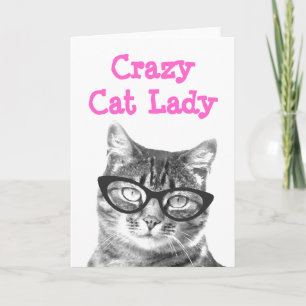 Crazy chat femme carte de voeux conception