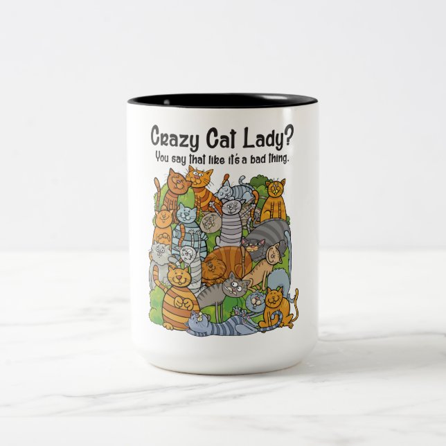 Crazy Chat Lady 2 Toned Mug (Centre)