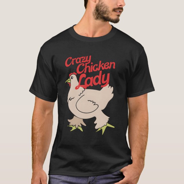 Crazy Chicken Lady Long Sleeve Tshirt Chicken Amou (Devant)