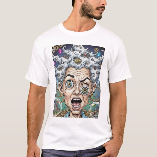 Crazy Expression Caricature T-Shirt - Unique & Bol (Devant)