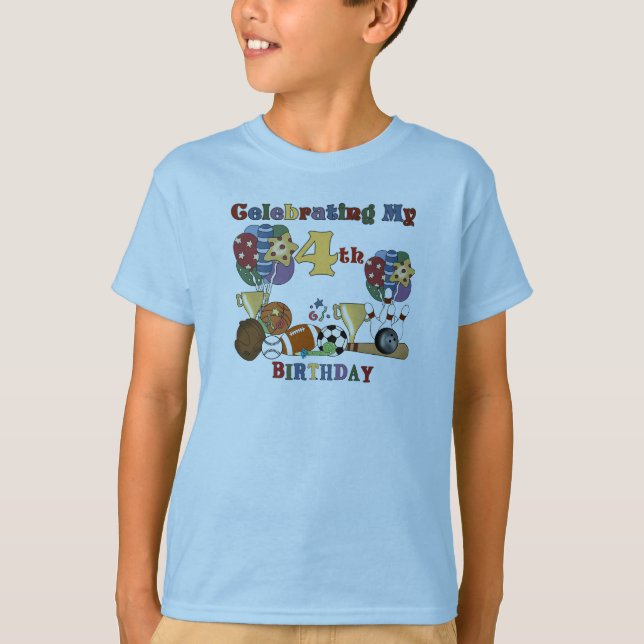 Crazy For Sports 4th Birthday T-shirts et cadeaux (Devant)
