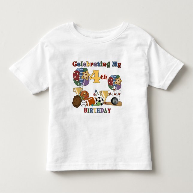 Crazy For Sports 4th Birthday T-shirts et cadeaux (Devant)