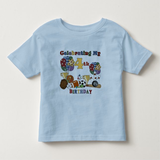 Crazy For Sports 4th Birthday T-shirts et cadeaux (Devant)