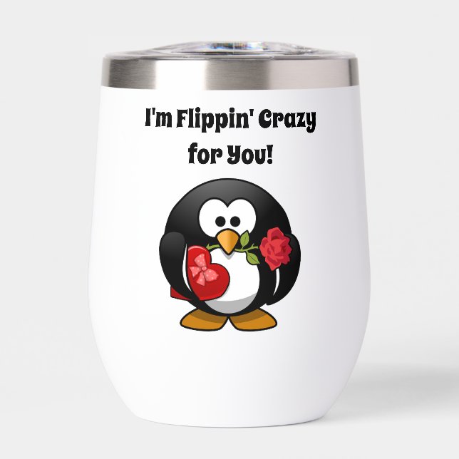 Crazy for You mignon Saint Valentin Love Penguin (Avant)