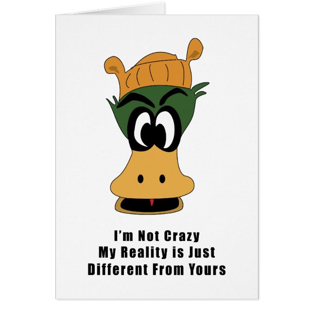 Crazy Green Cartoon Canard Réalité différente (Devant)