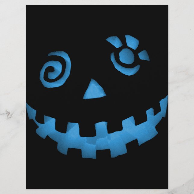 Crazy Jack-o'-lantern Citrouille Face Bleu (Devant)