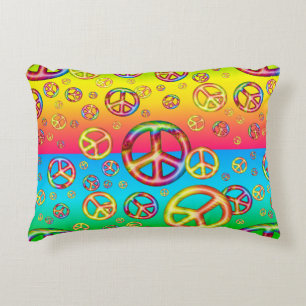 Crazy Kids Couleurs PEACE OUT-16x12 Accent Coussin