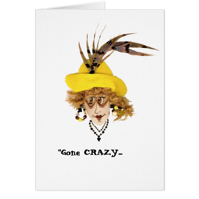 Crazy Lady Funny Card (Devant)