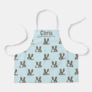 Crazy lapins 🐰 bleu 2 x tablier texte personnalis