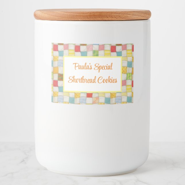 CRAZY QUILT 2x3 Étiquette de contenants alimentair (Devant)