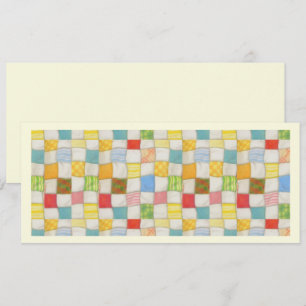 CRAZY QUILT 4x9.25 Carte plate / Crème / Horizonta