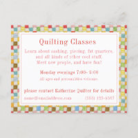 CRAZY QUILT "Cours de Quilt" Carte Postale / Entre