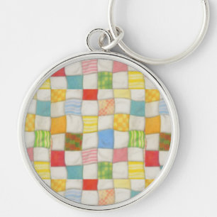 CRAZY QUILT Porte-clés rond de luxe