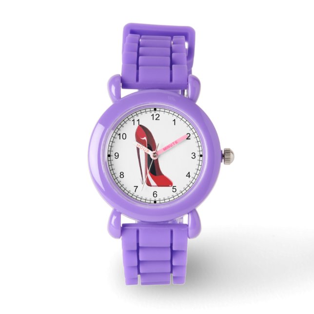 Crazy Talon Rouge Stiletto Chaussure Montre d'Art (Recto)