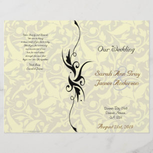 Cream Damask Programme de mariage juif