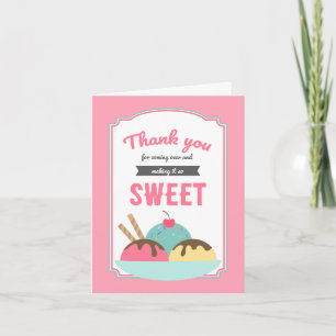 Cream douce Sundae Carte de remerciements social