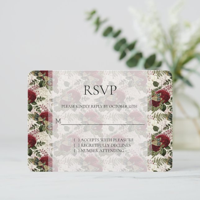 Cream Dragonflies et mariage Rose RSVP (Debout devant)