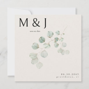 Cream Eucalyptus Carré Mariage Enregistrer notre d
