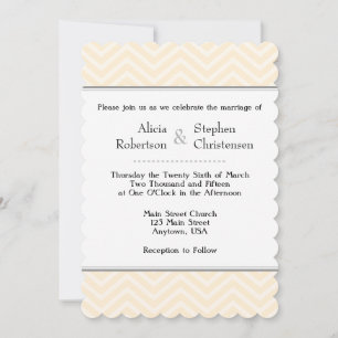 Cream Ivory Chevron Invitations de mariage