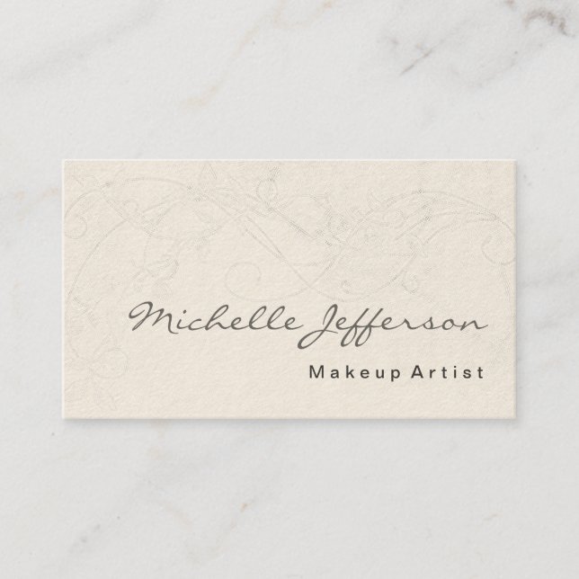 Cream Make up Artist Script Motif Carte de visite (Devant)