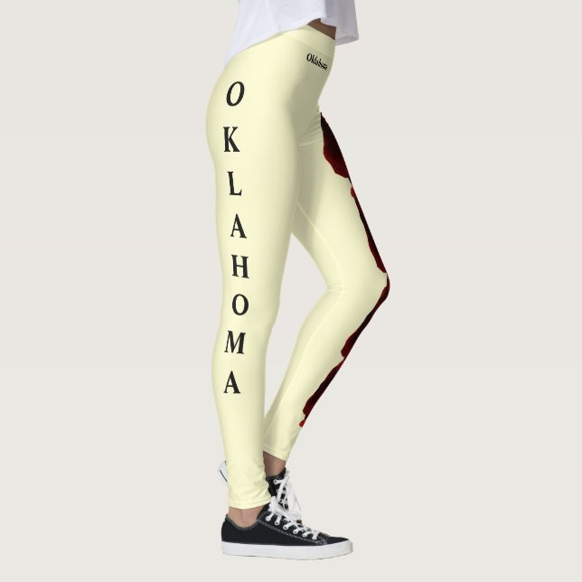 Cream Oklahoma State Oklahoma Rose Leggings de fle (Droite)